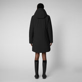 Woman's long hooded parka Sian in black | Save The Duck