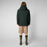 Man's hooded parka Elon in green black - Sales Men | Save The Duck