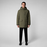 Man's hooded parka Daucus in laurel green - Parka Man | Save The Duck