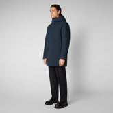 Man's hooded parka Daucus in blue black - Sale | Save The Duck