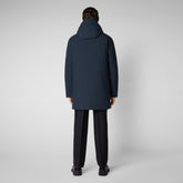 Man's hooded parka Daucus in blue black - Sale | Save The Duck