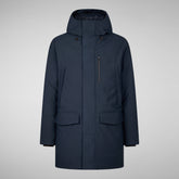 Man's hooded parka Daucus in blue black | Save The Duck