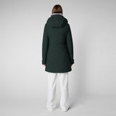 Woman's hooded parka Samantah in green black - Sale | Save The Duck