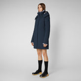 Woman's hooded parka Samantah in blue black - NEW IN | Save The Duck