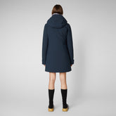 Woman's hooded parka Samantah in blue black - Parka Woman | Save The Duck