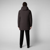 Man's hooded parka Wilson in brown black | Save The Duck