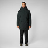 Man's hooded parka Wilson in green black - Sales Men | Save The Duck
