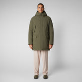 Man's hooded parka Wilson in laurel green - Parka Man | Save The Duck