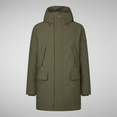 Man's hooded parka Wilson in frost grey | Save The Duck
