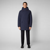 Man's hooded parka Wilson in navy blue - Blue Navy Man | Save The Duck
