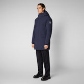 Man's hooded parka Wilson in navy blue - Full Price Products | Save The Duck