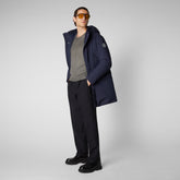 Man's hooded parka Wilson in navy blue | Save The Duck
